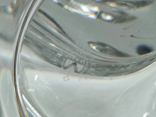 superbe grand bougeoir en cristal de sevres en bon etat