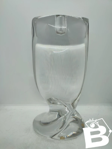 superbe grand bougeoir en cristal de sevres en bon etat