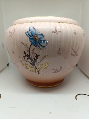 Superbe grand Cache-pot ancien fabriqué  par la faiencerie de bruyn fives lille en bon état