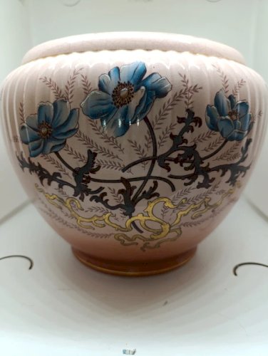 Superbe grand Cache-pot ancien fabriqué  par la faiencerie de bruyn fives lille en bon état