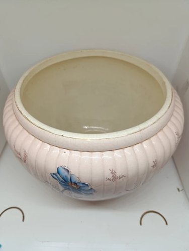 Superbe grand Cache-pot ancien fabriqué  par la faiencerie de bruyn fives lille en bon état