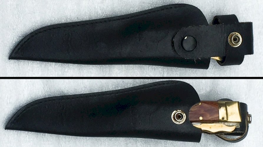 SUPERBE & GRAND COUTEAU / POIGNARD PLIANT LÉOPARD POST WW2 XX ORIGINAL