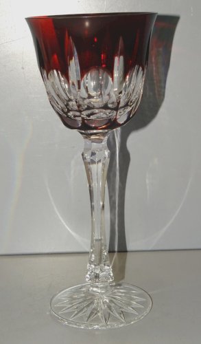 - SUPERBE GRAND VERRE A VIN CRISTAL BI COLORE ROUGE & INCOLORE COLLECTION    D