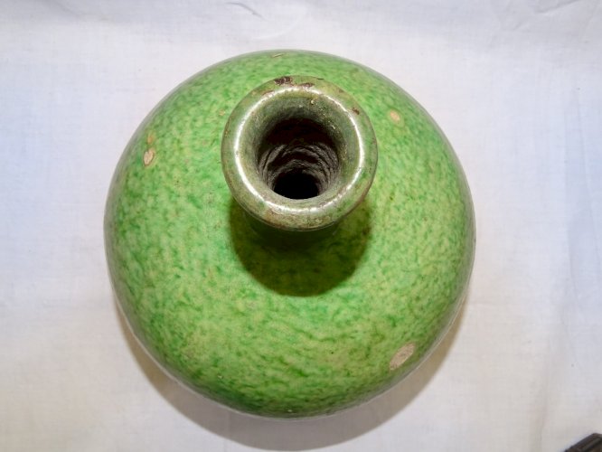 -SUPERBE GRANDE BOUTEILLE TERRE CUITE EMAILLEE CHAPELLE DES POTS  COLLECTION   D