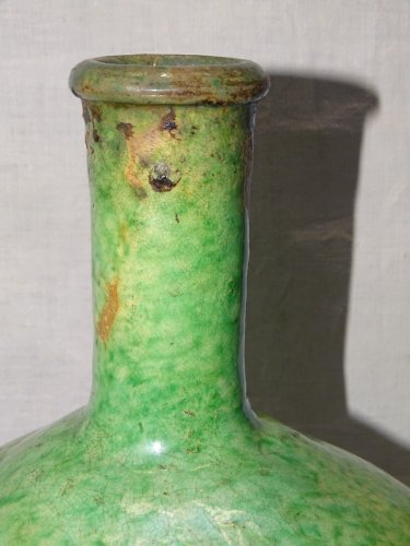 -SUPERBE GRANDE BOUTEILLE TERRE CUITE EMAILLEE CHAPELLE DES POTS  COLLECTION   D