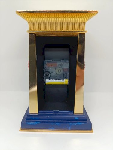 superbe horloge la pendule du pharaon en cuivre massif rehausse dor 24carats