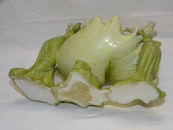 -SUPERBE JARDINIERE ART NOUVEAU EN PORCELAINE DEBUT XXe VIDE POCHE VITRINE   D