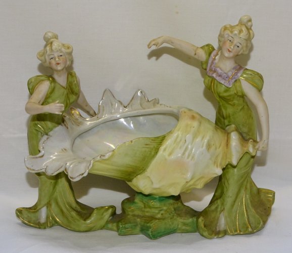 -SUPERBE JARDINIERE ART NOUVEAU EN PORCELAINE DEBUT XXe VIDE POCHE VITRINE   D