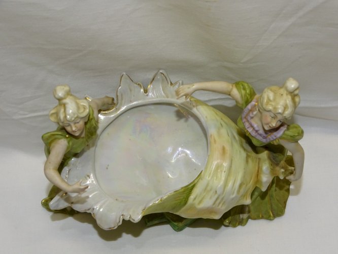 -SUPERBE JARDINIERE ART NOUVEAU EN PORCELAINE DEBUT XXe VIDE POCHE VITRINE   D