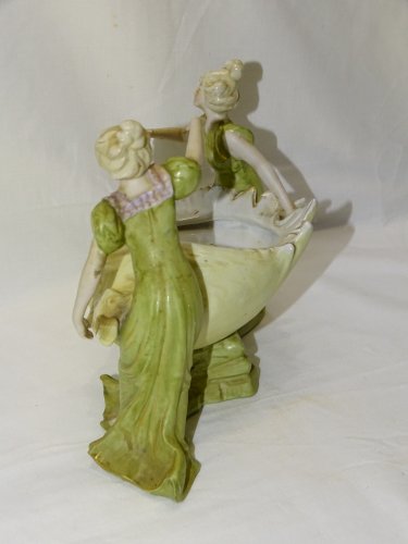 -SUPERBE JARDINIERE ART NOUVEAU EN PORCELAINE DEBUT XXe VIDE POCHE VITRINE   D