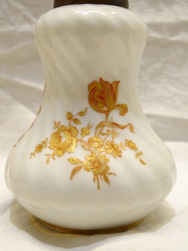 -SUPERBE LAMPE BERGER PILLIVUYT JOLIE FORME DECOR ROSES DOREES COLLECTION    D