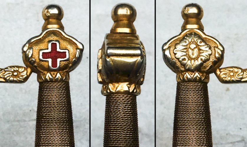 SUPERBE & LUXUEUSE ÉPÉE DE GENDARME ESPAGNOL TOLEDO (?), XX, DORURE, ORIGINAL