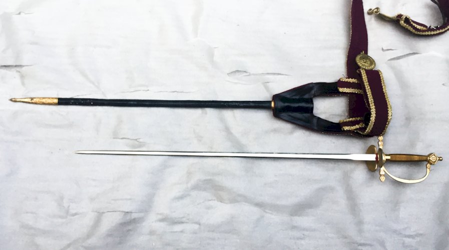 SUPERBE & LUXUEUSE ÉPÉE DE GENDARME ESPAGNOL TOLEDO (?), XX, DORURE, ORIGINAL