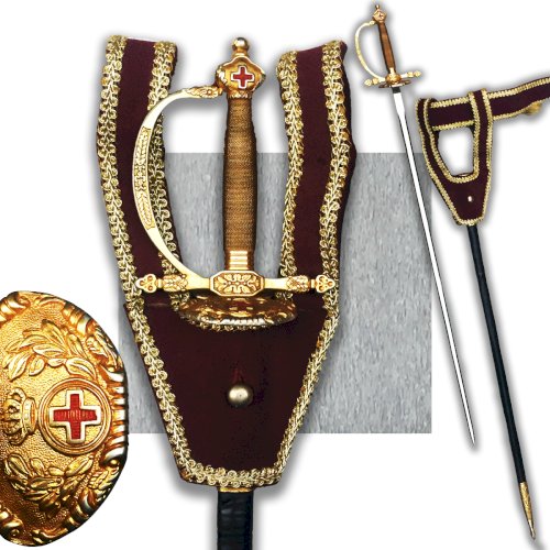 SUPERBE & LUXUEUSE ÉPÉE DE GENDARME ESPAGNOL TOLEDO (?), XX, DORURE, ORIGINAL