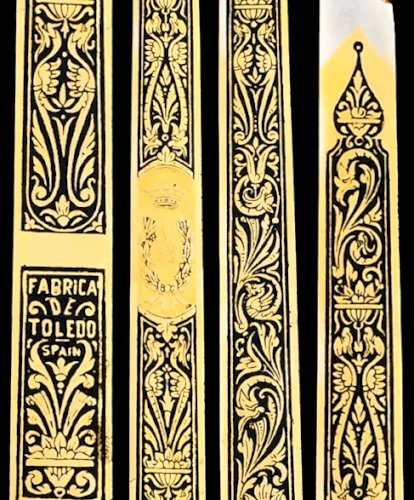 SUPERBE & LUXUEUSE ÉPÉE DE GÉNÉRAL ESPAGNOL TOLEDO DORURE XX ORIGINAL