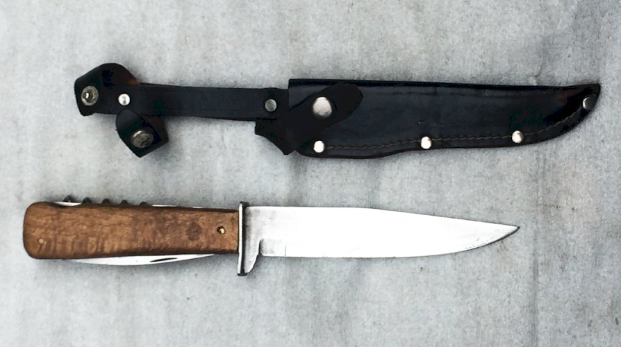 SUPERBE & MASSIF POIGNARD / PAS SABRE / COUTEAU DE BOTTES, MULTI-USAGE, XX, ORIGINAL #46