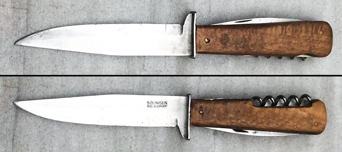 SUPERBE & MASSIF POIGNARD / PAS SABRE / COUTEAU DE BOTTES, MULTI-USAGE, XX, ORIGINAL #46