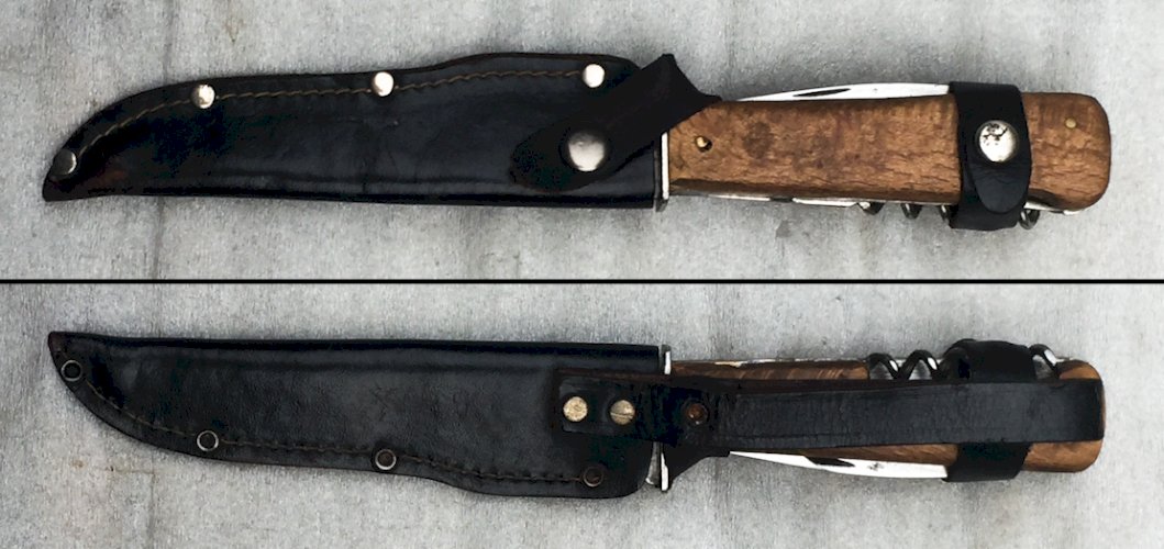 SUPERBE & MASSIF POIGNARD / PAS SABRE / COUTEAU DE BOTTES, MULTI-USAGE, XX, ORIGINAL #46