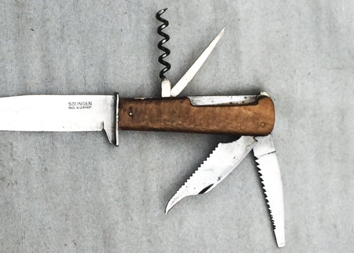 SUPERBE & MASSIF POIGNARD / PAS SABRE / COUTEAU DE BOTTES, MULTI-USAGE, XX, ORIGINAL #46