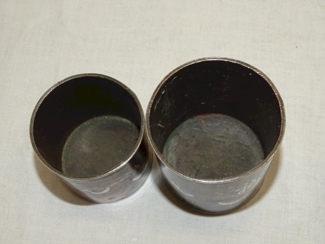 -SUPERBE NECESSAIRE FUMEUR OPIUM JAPON CUIVRE INCRUSTATIONS ARGENT COLLECTION  D