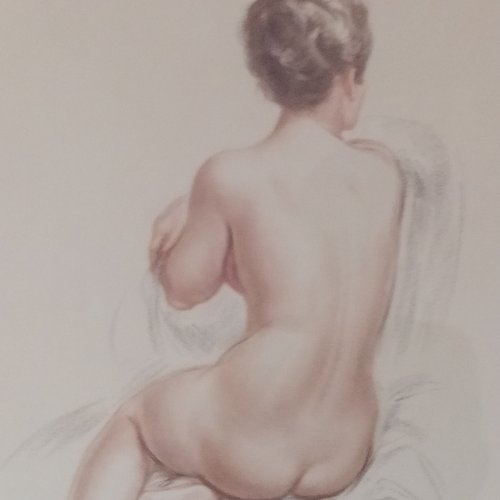 Superbe nu féminin signé Albert Genta époque 1950/1960