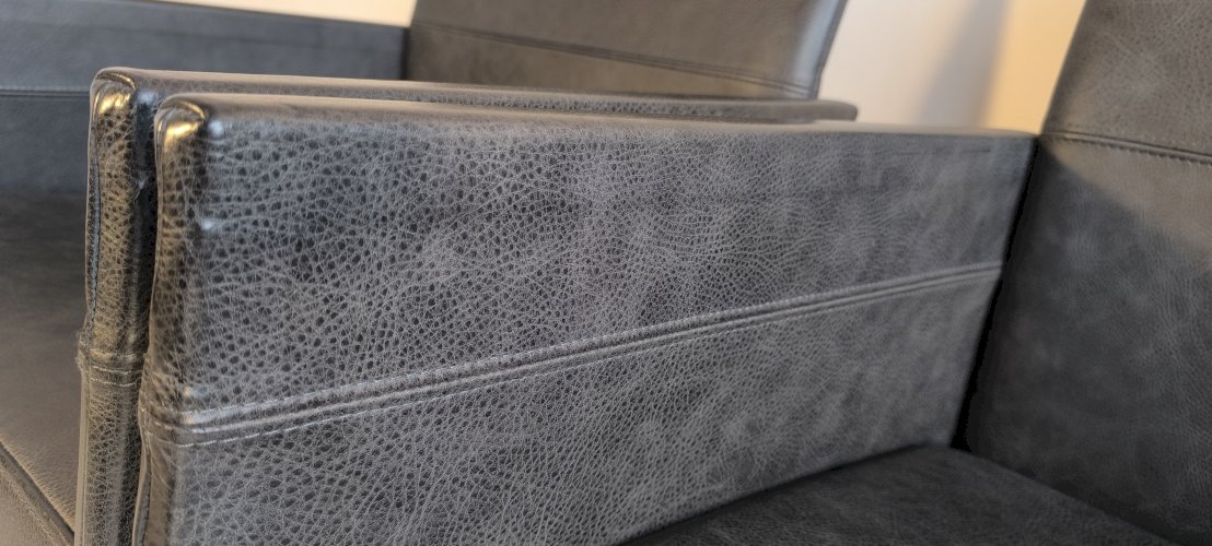 ✨? Superbe paire de fauteuils KFF « Texas » en cuir noir anthracite – Karl Friedrich Förster – Allemagne, années 1980 ?✨