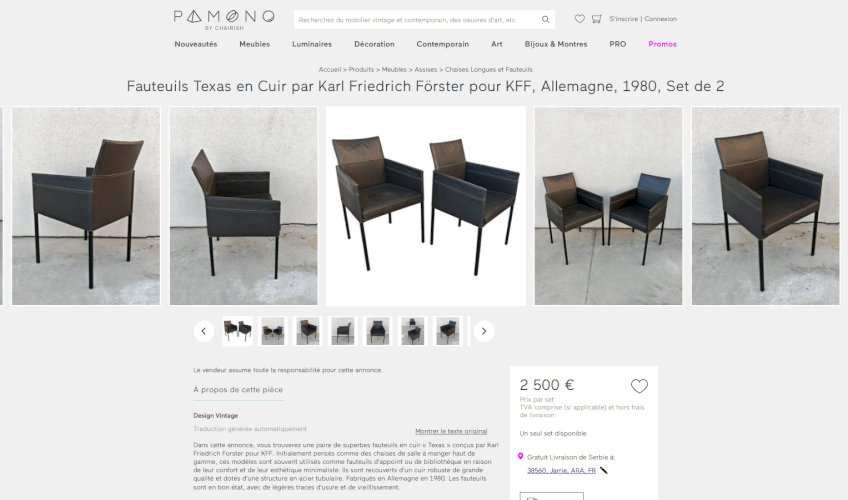 ✨? Superbe paire de fauteuils KFF « Texas » en cuir noir anthracite – Karl Friedrich Förster – Allemagne, années 1980 ?✨