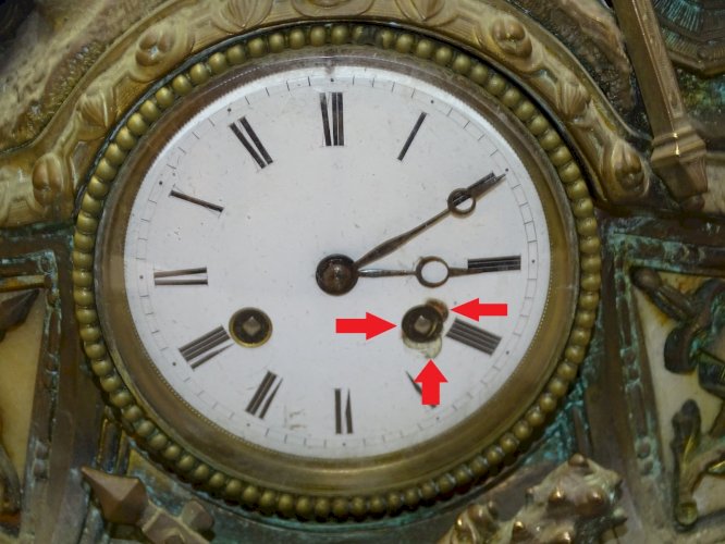 -SUPERBE PENDULE A POSER en BRONZE  ALBATRE XIXe un CHEVALIER MOUVEMENT SIMON  D