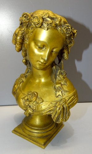 -SUPERBE PETIT BUSTE BRONZE signé EUGENE ANTOINE PICHON (1821/1902) VITRINE  D