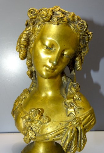 -SUPERBE PETIT BUSTE BRONZE signé EUGENE ANTOINE PICHON (1821/1902) VITRINE  D