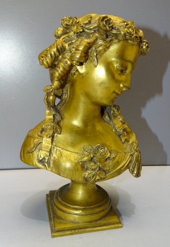 -SUPERBE PETIT BUSTE BRONZE signé EUGENE ANTOINE PICHON (1821/1902) VITRINE  D