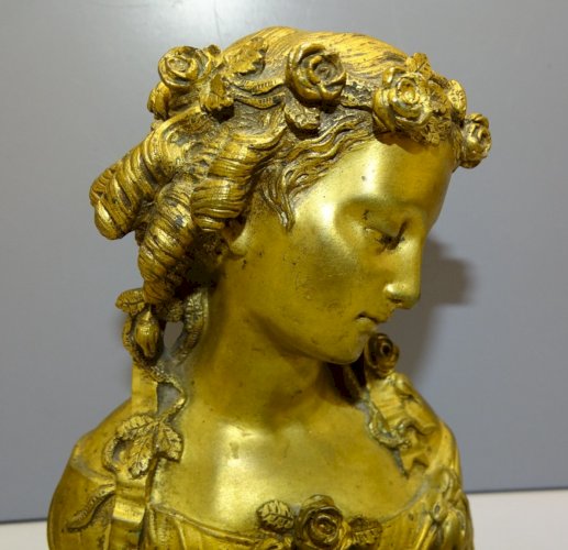 -SUPERBE PETIT BUSTE BRONZE signé EUGENE ANTOINE PICHON (1821/1902) VITRINE  D