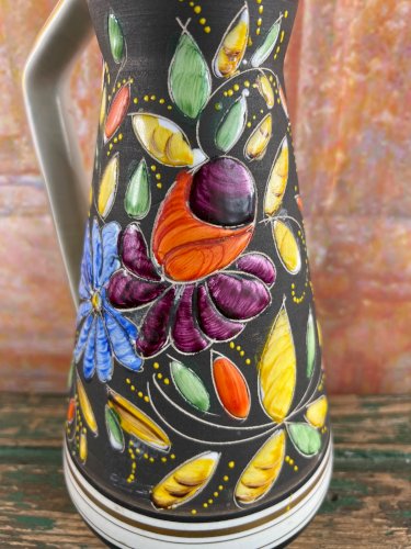 Superbe Pichet décoratif vintage signé H. Bequet Quaregnon – Belgique – 1950