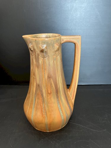 Superbe Pichet Denbac ? grès flammé à coulures 1930 Art Déco