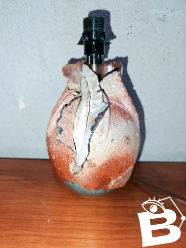 superbe pied de lampe en gres signé La Borne ? en bon etat