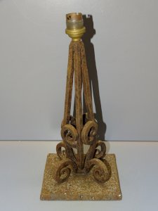 -SUPERBE PIED de LAMPE Fer Forgé ART DECO A ELECTRIFIER et NETTOYER COLLECTION D
