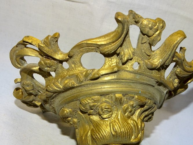 -SUPERBE PLAFONNIER en BRONZE à décor de FLEURS et FEUILLAGES JUS GRENIER    D