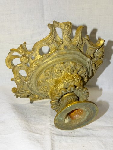 -SUPERBE PLAFONNIER en BRONZE à décor de FLEURS et FEUILLAGES JUS GRENIER    D