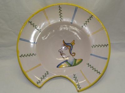 SUPERB BEARD PLATE BARBER CERAMIC PROVENCE LATE 18th CENTURY? decorative collection D