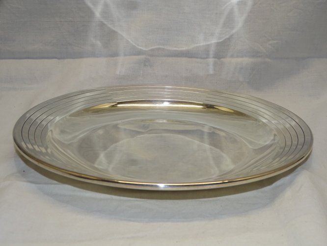 -SUPERBE PLAT ARGENT MASSIF Poinçons MINERVE Puiforcat poids 515 g COLLECTION  D