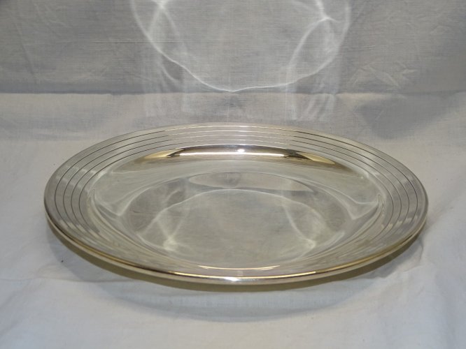 -SUPERBE PLAT ARGENT MASSIF Poinçons MINERVE Puiforcat poids 515 g COLLECTION  D