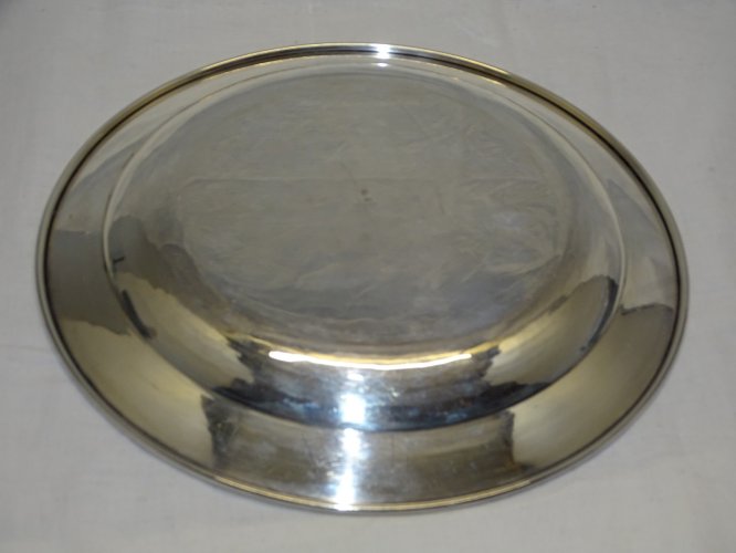 -SUPERBE PLAT ARGENT MASSIF Poinçons MINERVE Puiforcat poids 515 g COLLECTION  D