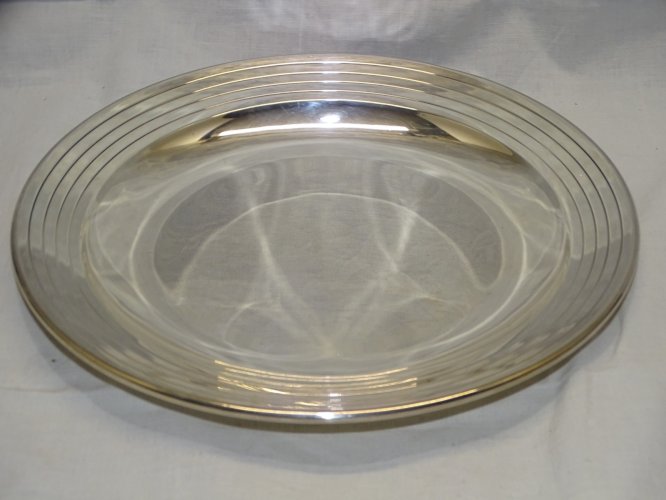 -SUPERBE PLAT ARGENT MASSIF Poinçons MINERVE Puiforcat poids 515 g COLLECTION  D