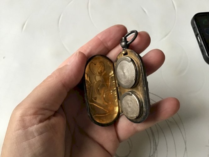 Superbe porte louis Argent 800 fin XIX° Début 1900 art nouveau fleurs de gui