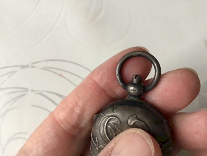 Superbe porte louis Argent 800 fin XIX° Début 1900 art nouveau fleurs de gui