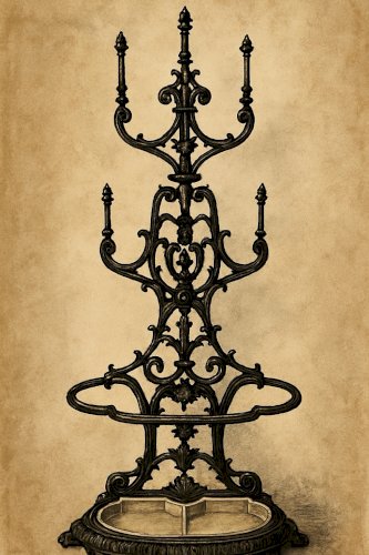 Superbe Porte Manteaux Porte Parapluie En Fonte Art Nouveau Brasserie Parisienne