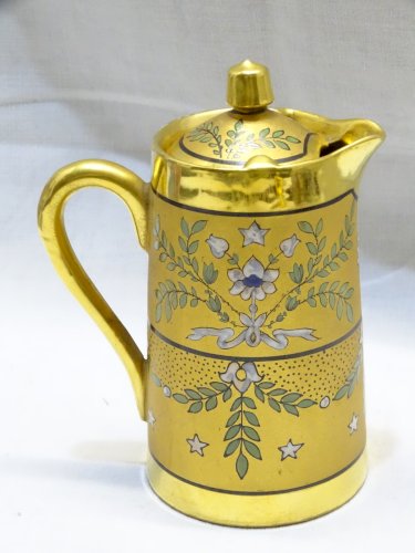 -SUPERBE POT A LAIT A CREME LIMOGES FIN XIXe COMMEMORATIF U.S.A signé E DUMAS  D