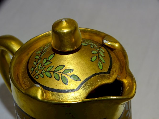 -SUPERBE POT A LAIT A CREME LIMOGES FIN XIXe COMMEMORATIF U.S.A signé E DUMAS  D
