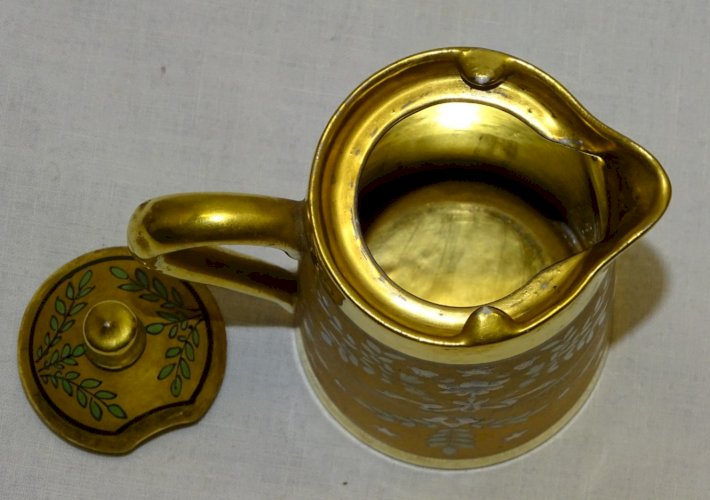 -SUPERBE POT A LAIT A CREME LIMOGES FIN XIXe COMMEMORATIF U.S.A signé E DUMAS  D