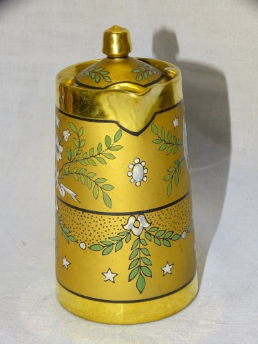 -SUPERBE POT A LAIT A CREME LIMOGES FIN XIXe COMMEMORATIF U.S.A signé E DUMAS  D
